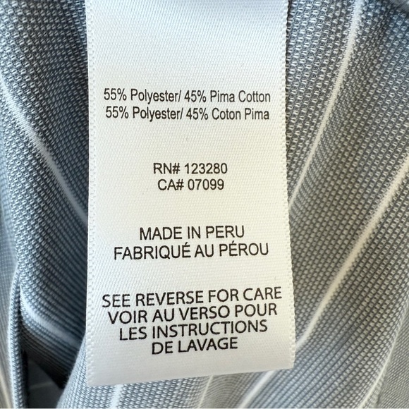 Travis Mathew Men's XL Gray Striped Polo Shirt Short Sleeve Casual Golf Summer - Picture 11 of 12